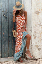 Boho Geometric Print Sleeveless Maxi Dress