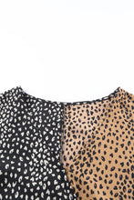 Spliced Leopard Print Wrap Long Sleeve Bodysuit