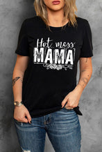 MAMA Camiseta de manga corta con estampado gráfico Hot Mess