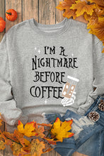 Gray I'M A NIGHTMARE BEFORE COFFEE Graphic Crewneck Sweatshirt