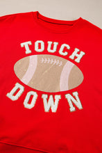 Fiery Red TOUCH DOWN Football Graphic Pullover Sweatshirt