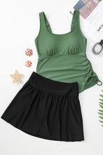 Mist Green Scoop Neck Adjustable Tankini and Matching Skort Bathing Suit