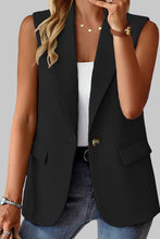 Apricot Single Button Pocketed Lapel Vest Blazer