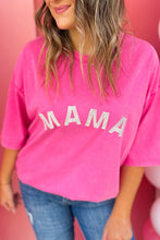 Camiseta con estampado MAMA de diamantes de imitación 