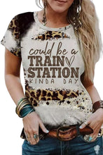 TRAIN STATION Graphic Leopard Print T Shirt