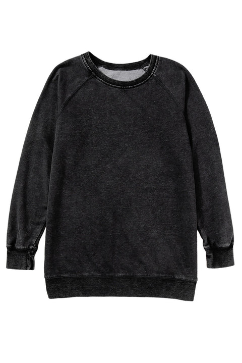 Sudadera extragrande con lavado mineral negro 