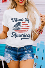 White Made in America Lip Printed O Neck T Shirt