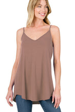 Pitaya Pink Spaghetti Strap V-Neck Flowy Tunic Tank Top