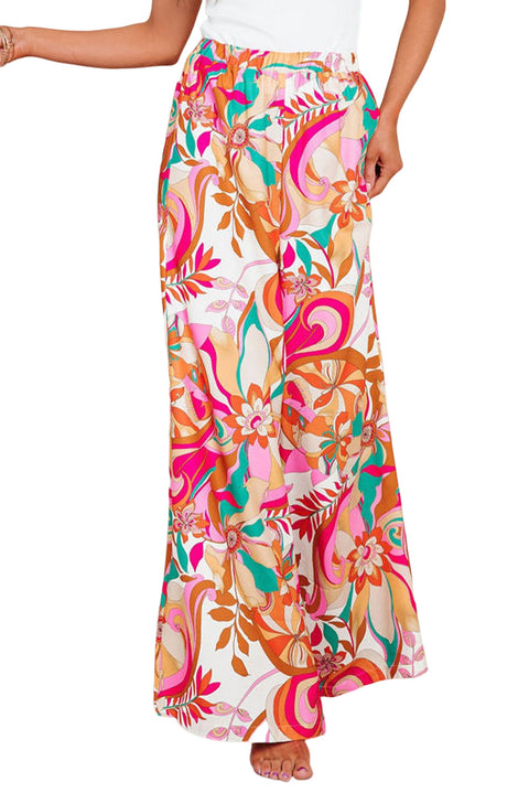 Floral Print Wide Leg Pants