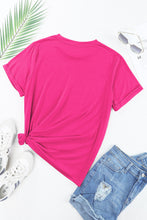 Rose Red Western Sequin Cactus Round Neck Graphic T Shirt