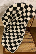 Black Fuzzy Checkerboard Bath Towel