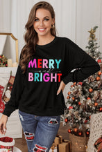 Black Colorful MERRY and BRIGHT Graphic Sweatshirt