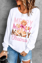 Beige Merry Christmas Gingerbread Man Graphic Sweatshirt