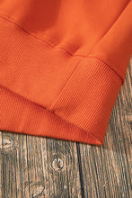 Russet Orange Solid Fleece Lined Drop Shoulder Terry Sweatshirt