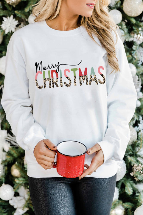 MERRY and BRIGHT Leopard Print Pullover Sweatshirt