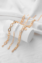 Gold Pearl Plated Alloy Adjustable Chain Bracelet