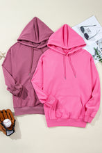 Valerian Solid Kangaroo Pocket Drawstring Loose Fit Hoodie