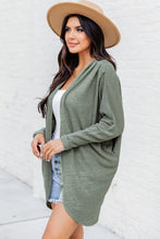 Laurel Green Waffle Knit Open Front Cardigan