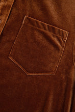 Chestnut Chest Pocket Velvet Shirt