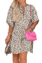 Animal Print Half Sleeve Shift Dress