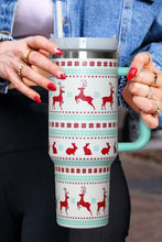 Iceland Blue Christmas Pattern Print Handled Stainless Steel Tumblers