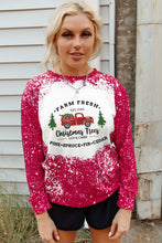 Red Christmas Tree Truck Splash Ink Print Graphic Sweatshirt