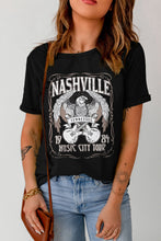 Vintage Music City Graphic Print T Shirt