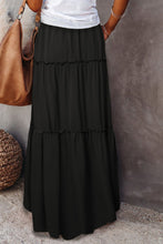 Frill Tiered Drawstring Waist Maxi Skirt