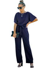 Blue Oh So Glam Belted Wide Leg Jumpsuit