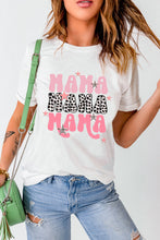 White Leopard MAMA Star Graphic T Shirt