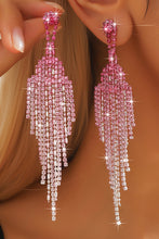 Bonbon Rhinestone Tassel Dangle Stud Earrings