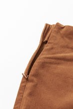 Chestnut Solid Color Double Breasted Straight Leg Pants