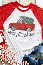 Christmas Tree Snowflakes Graphic Raglan Top