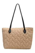 Light French Beige Leafy Quilted Fashion One Shoulder Bag