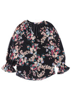 Blusa de gasa con estampado de flores silvestres