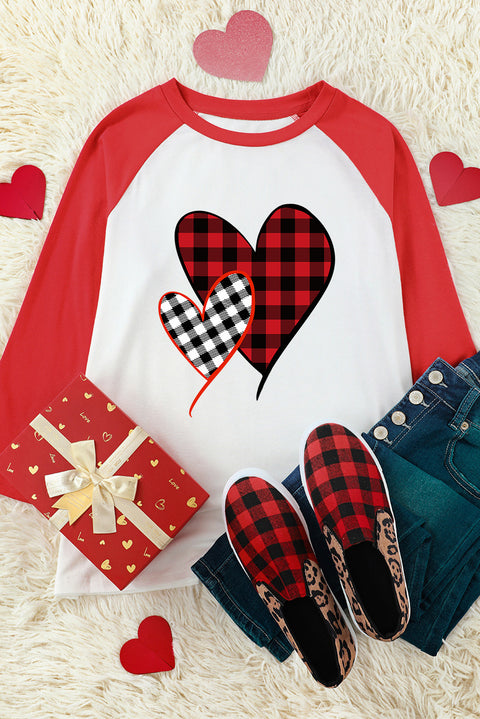 Christmas Tree Snowflakes Graphic Raglan Top