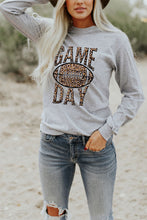 GAME DAY Leopard Rugby Print Graphic Long Sleeve Top