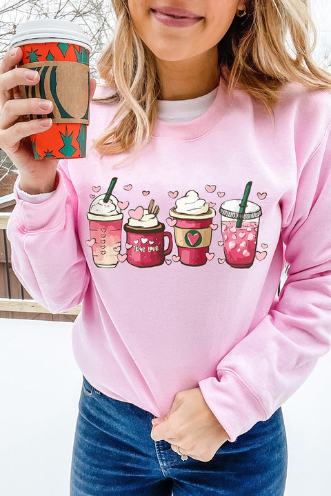 Heart Shaped Embroidered Pullover Sweatshirt