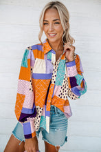 Multicolor Mixed Print Button Front Cuffed Sleeve Shirt