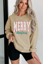 Parchment Festive Element Printed MERRY Christmas Graphic Sweatshirt