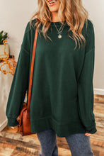 Duffel Oversized Drop Shoulder Split Hem Sweatshirt