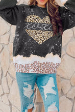 Snowy Christmas Graphic Leopard Bleached Sweatshirt