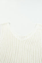 Hollowed Knit V Neck Tank Top