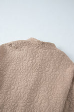 Light French Beige Floral Quilted Jacket