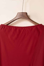 Red Solid Color One Shoulder Batwing Sleeve Mini Dress