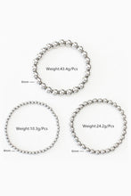 Silvery 3pcs 4/6/8mm Bead Bracelet Set