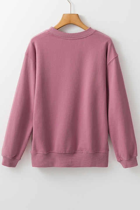 Valerian Plain Drop Shoulder Crewneck Pullover Sweatshirt