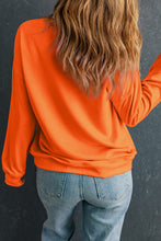 Orange Rhinestone game day Pattern Drop Shoulder Sweatshirt