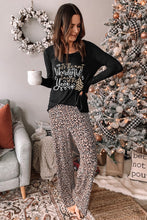 Leopard Christmas Print Two Piece Lounge Set