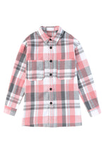 Pink Plaid Button Up Patch Pocket Shirt